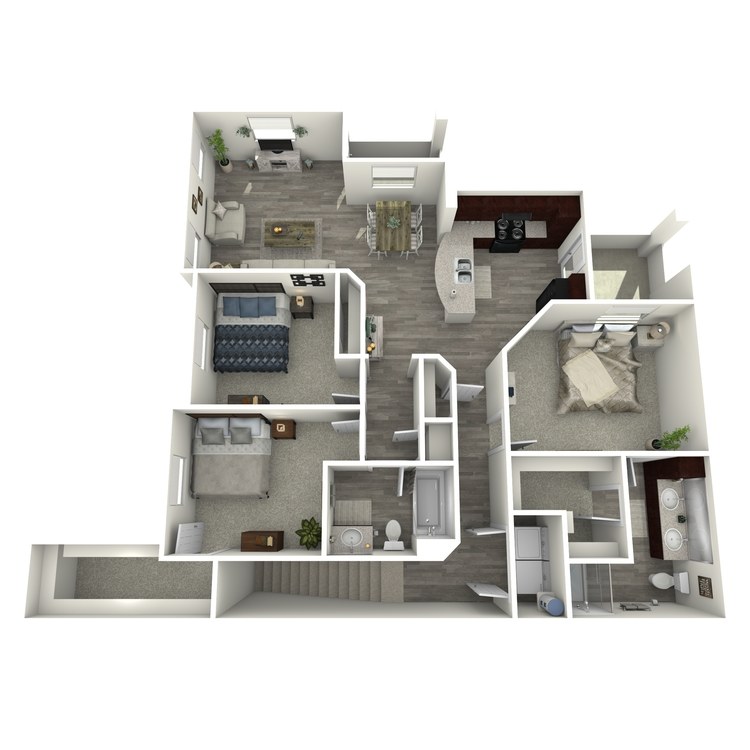 Floor plan image of 3 Bed 2 Bath C