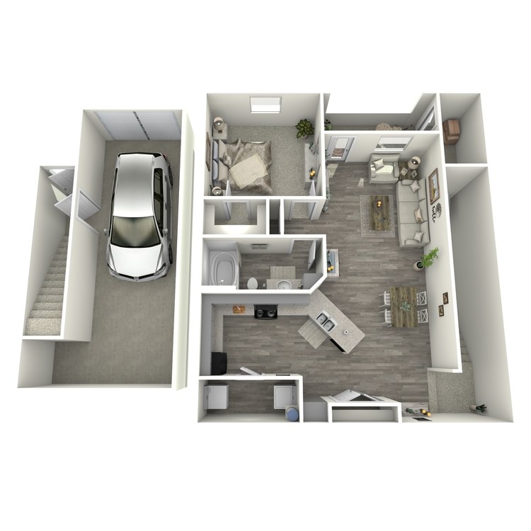 Floor plan image of 1 Bed 1 Bath A2-U