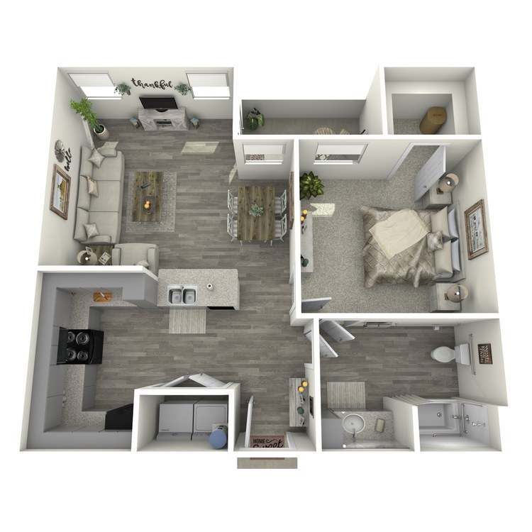 Floor plan image of 1 Bed 1 Bath A1-L-ADA