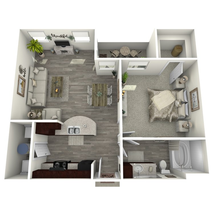 Floor plan image of 1 Bed 1 Bath B