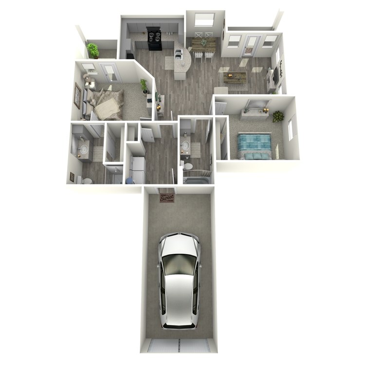 Floor plan image of 2 Bed 2 Bath B2-L-ADA