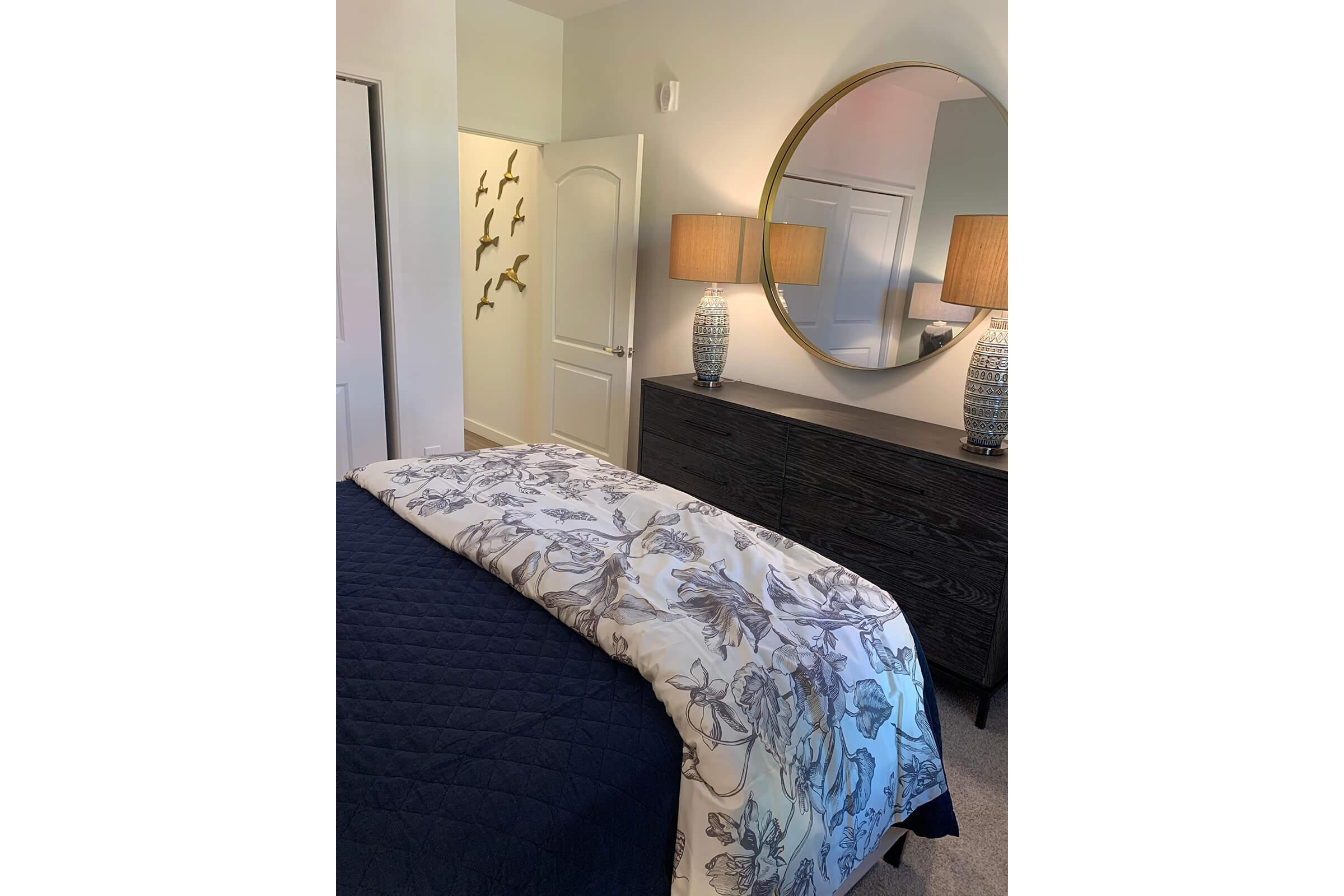 a bed in a room