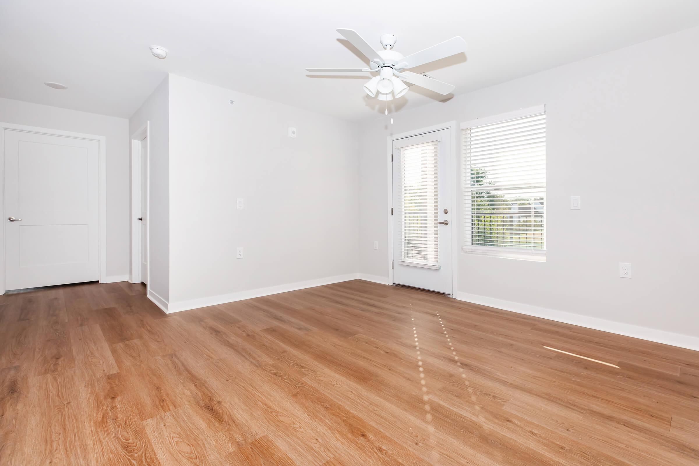 a room with a wood floor