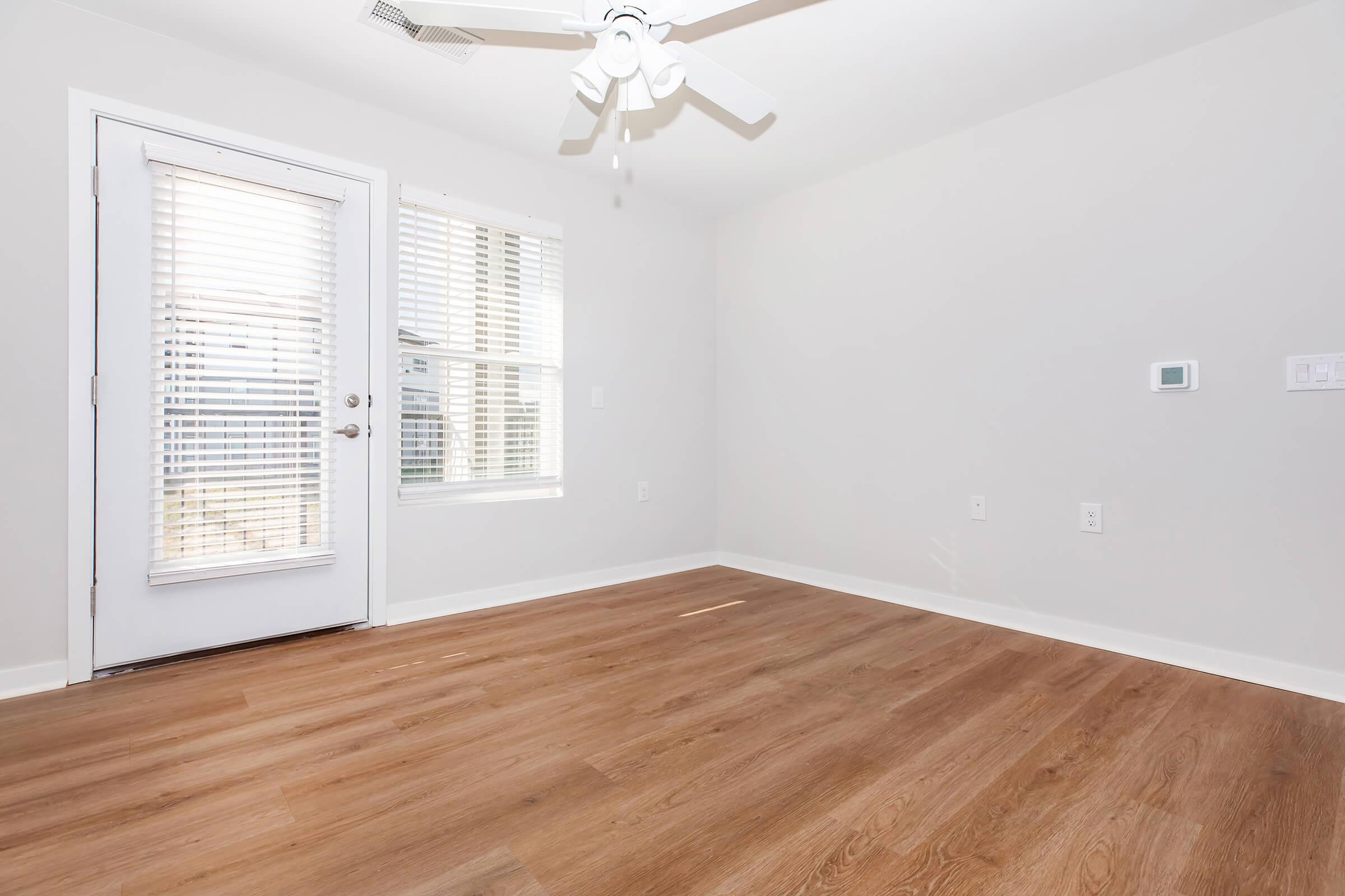 a room with a wood floor