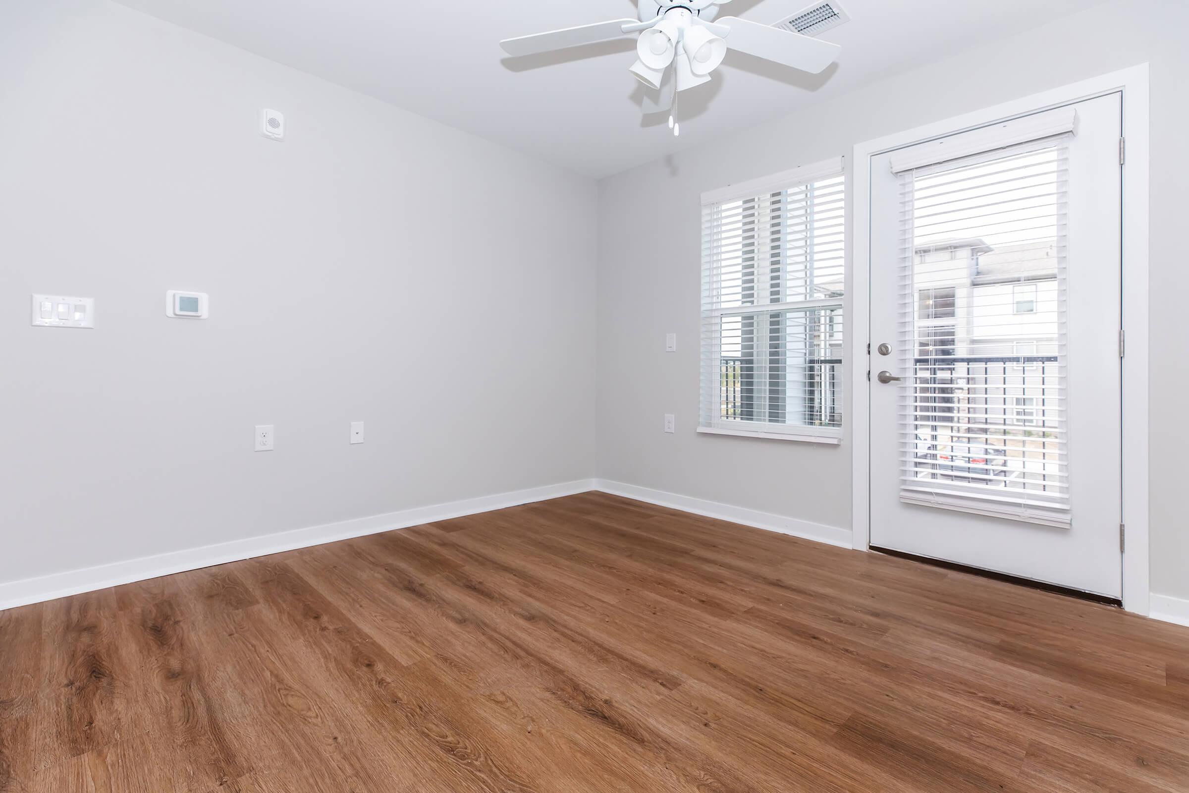 a room with a wood floor