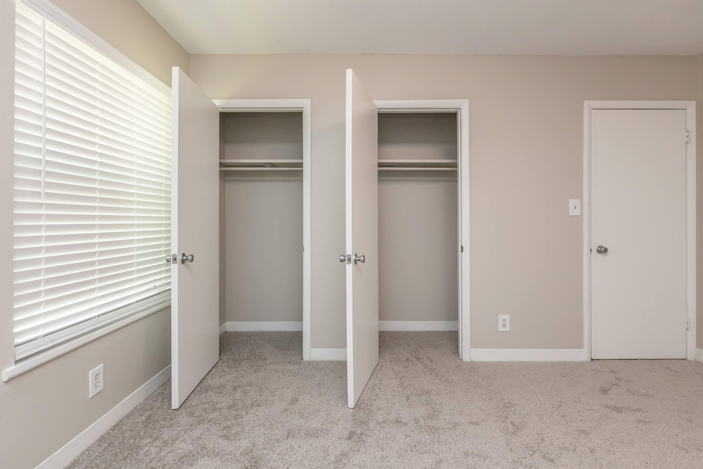 a double door in a room