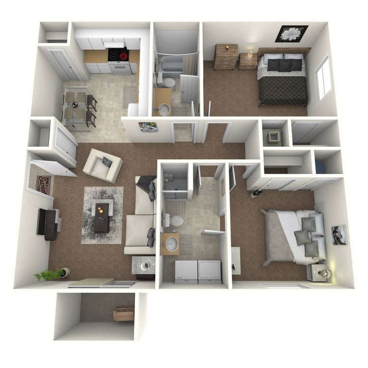 Floor plan image of 2 Bed 2 Bath