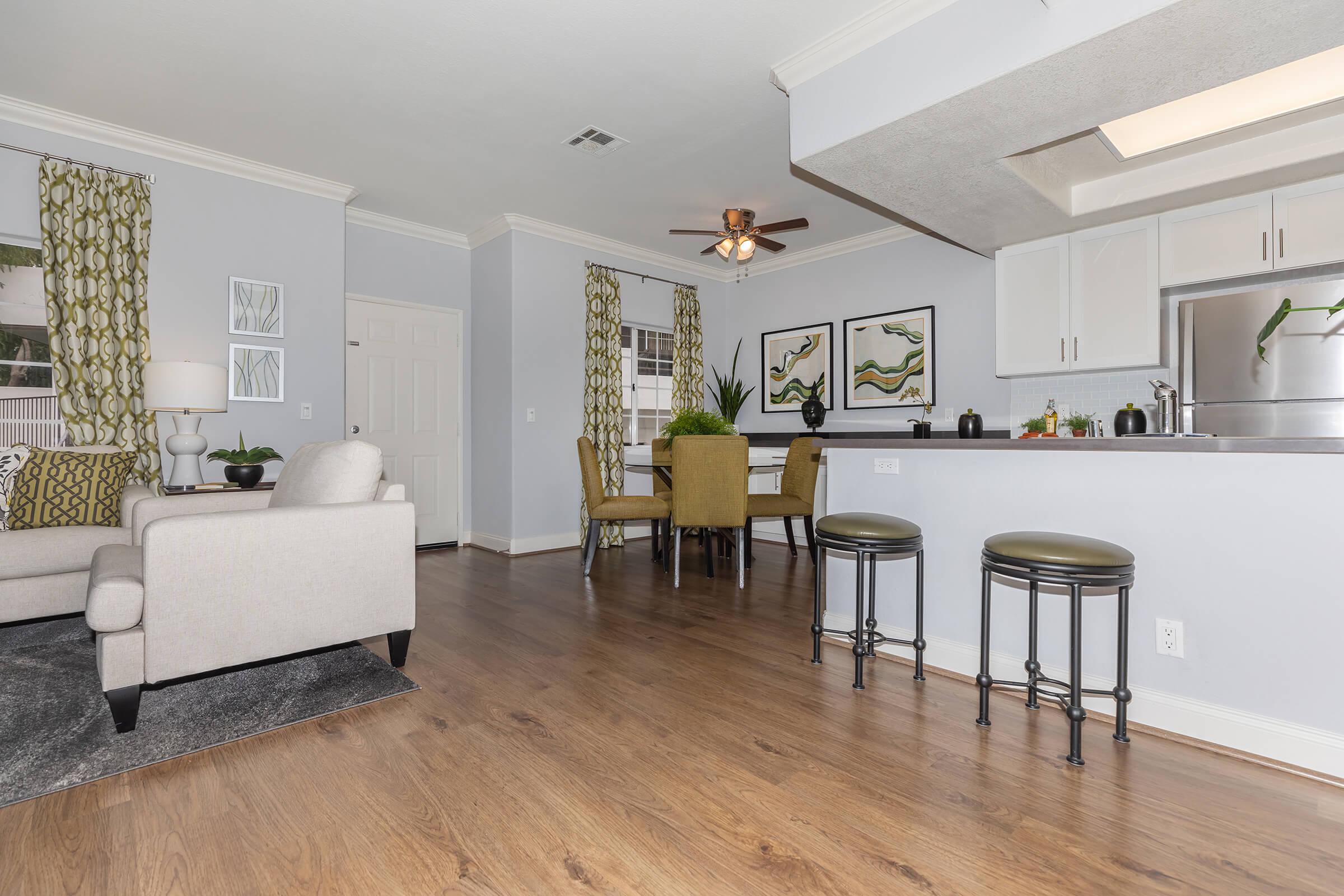 white furniture in a room
