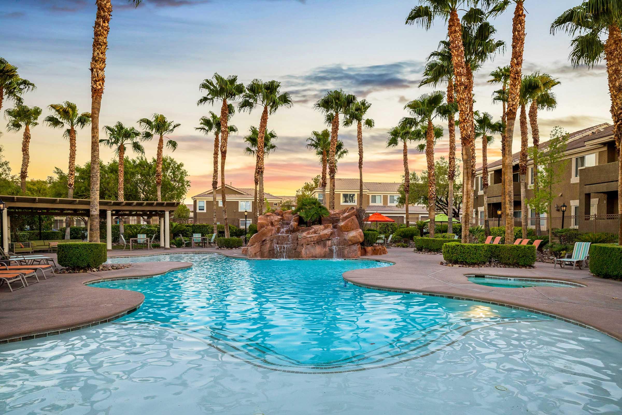 swimming pool with water feature