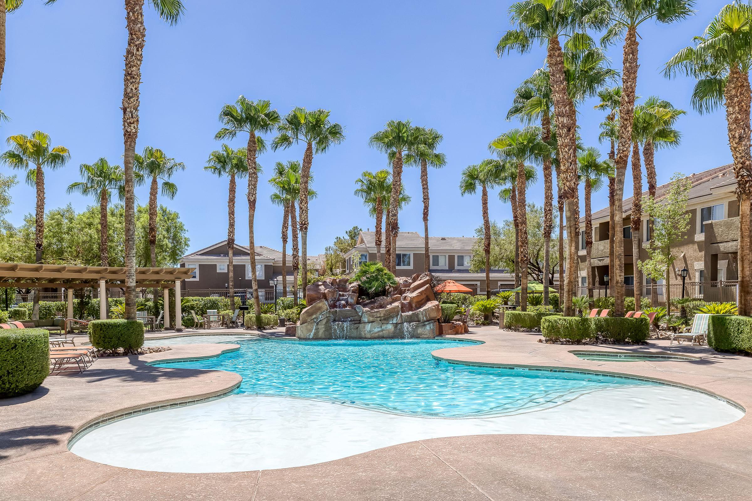 swimming pool with water feature