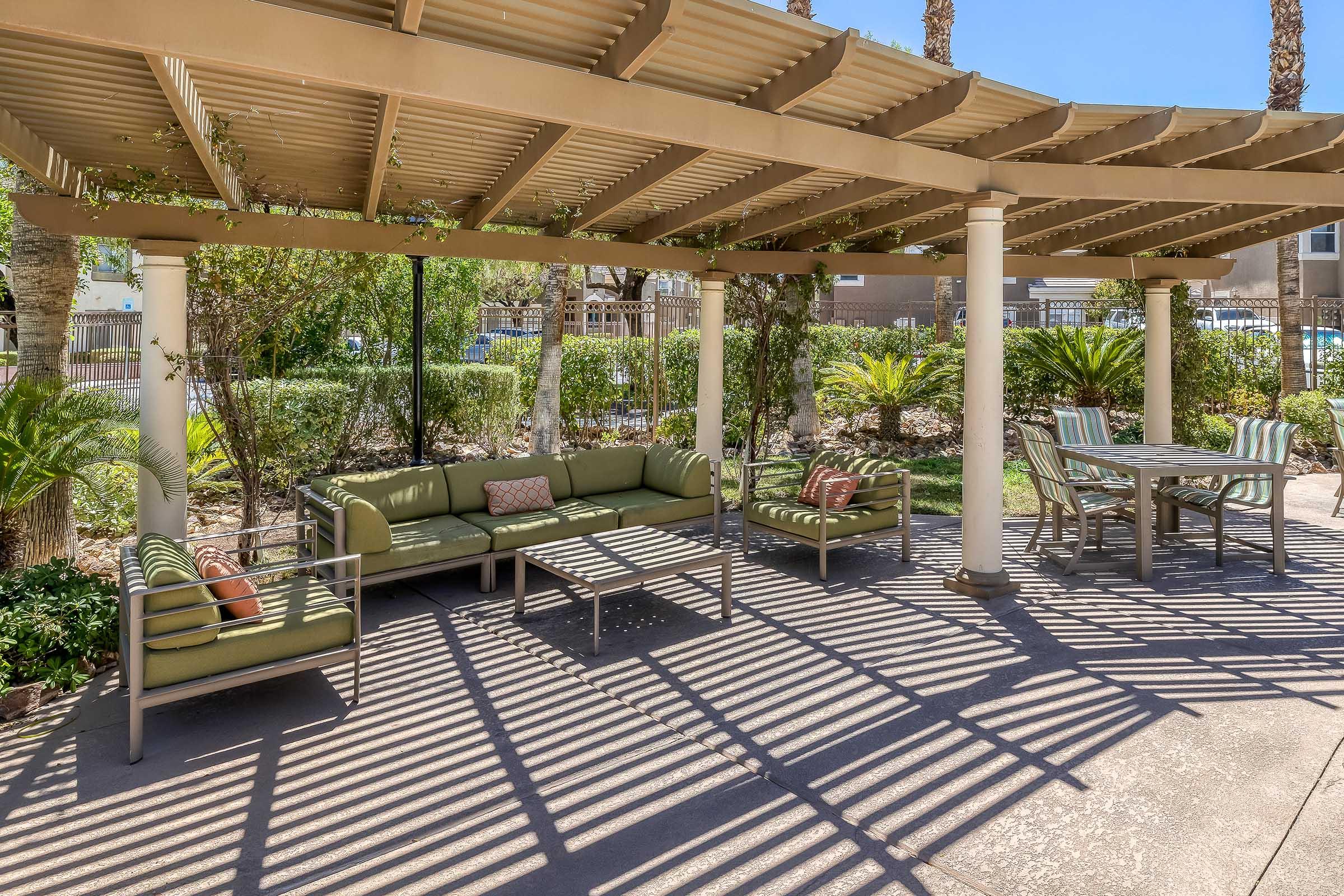 poolside lounge area