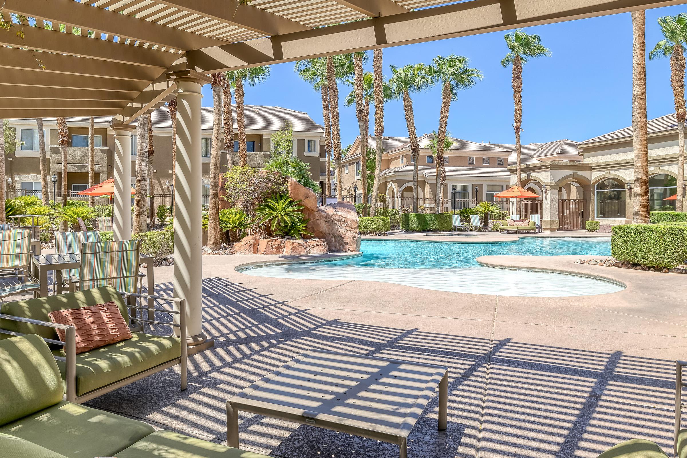 lounge chairs by a pool