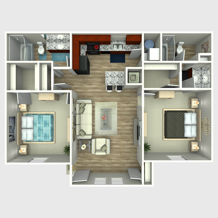 Floor plan image of 2 Bed 2 Bath