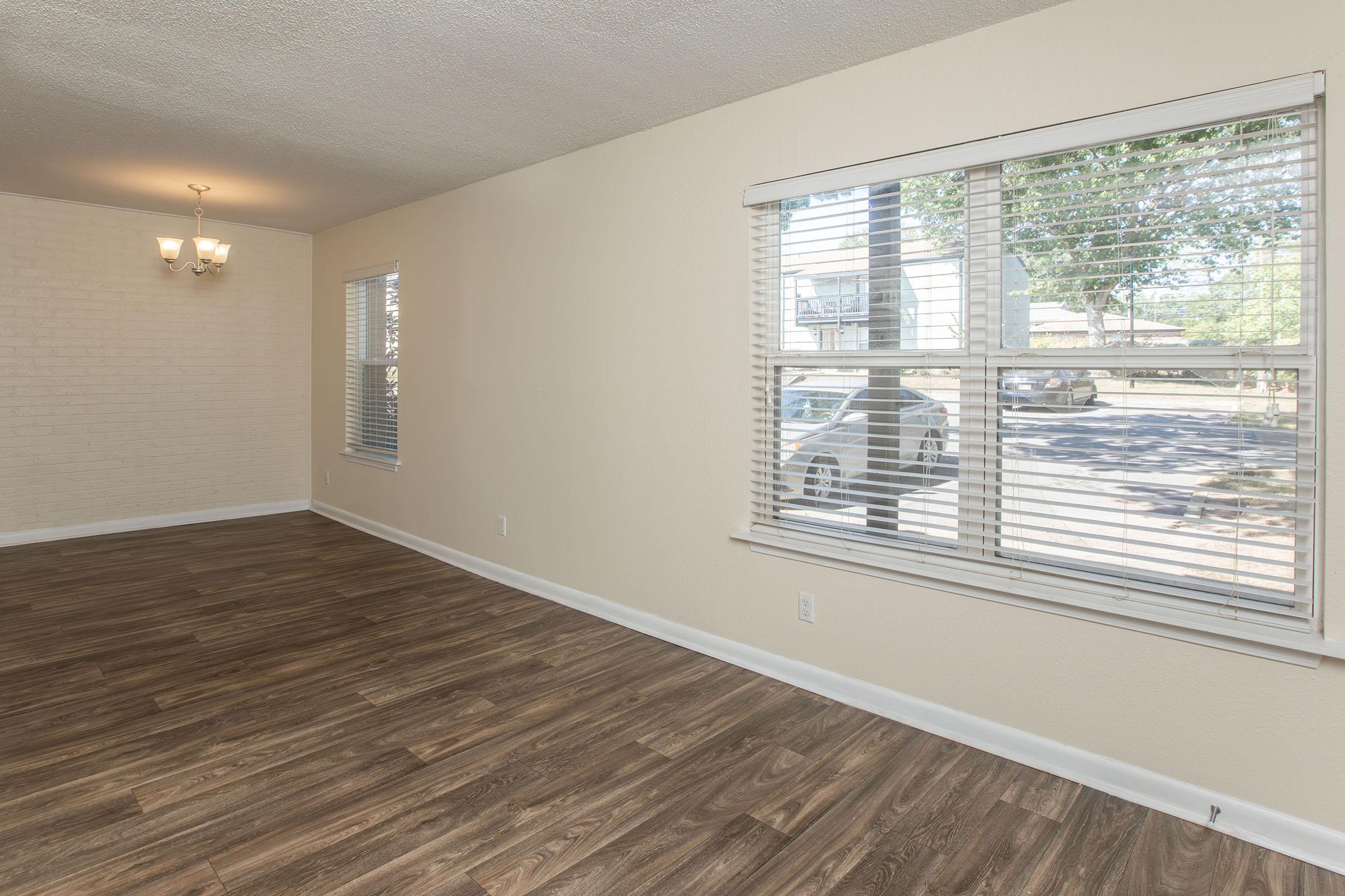 a room with a large window