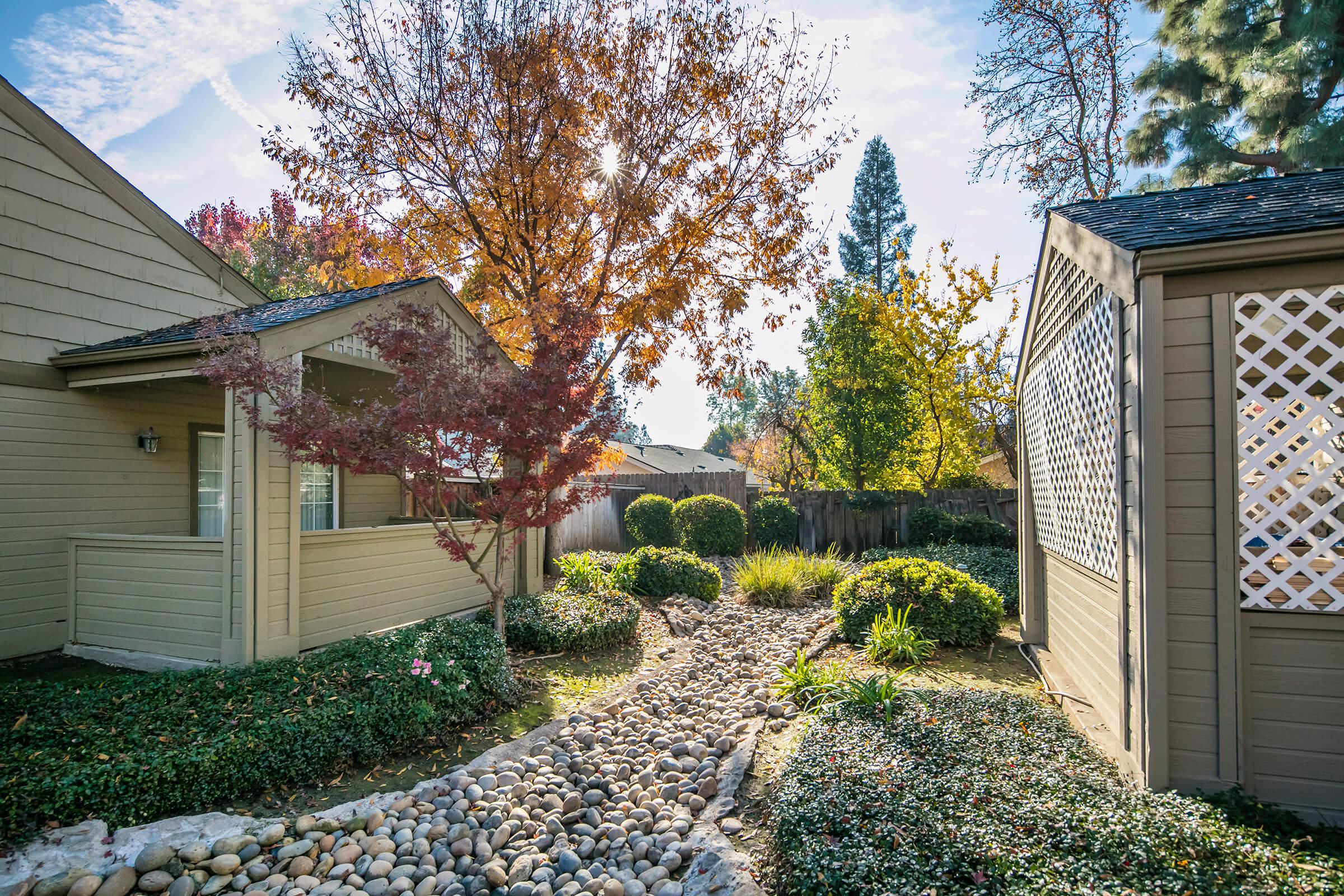 a garden in front of a house