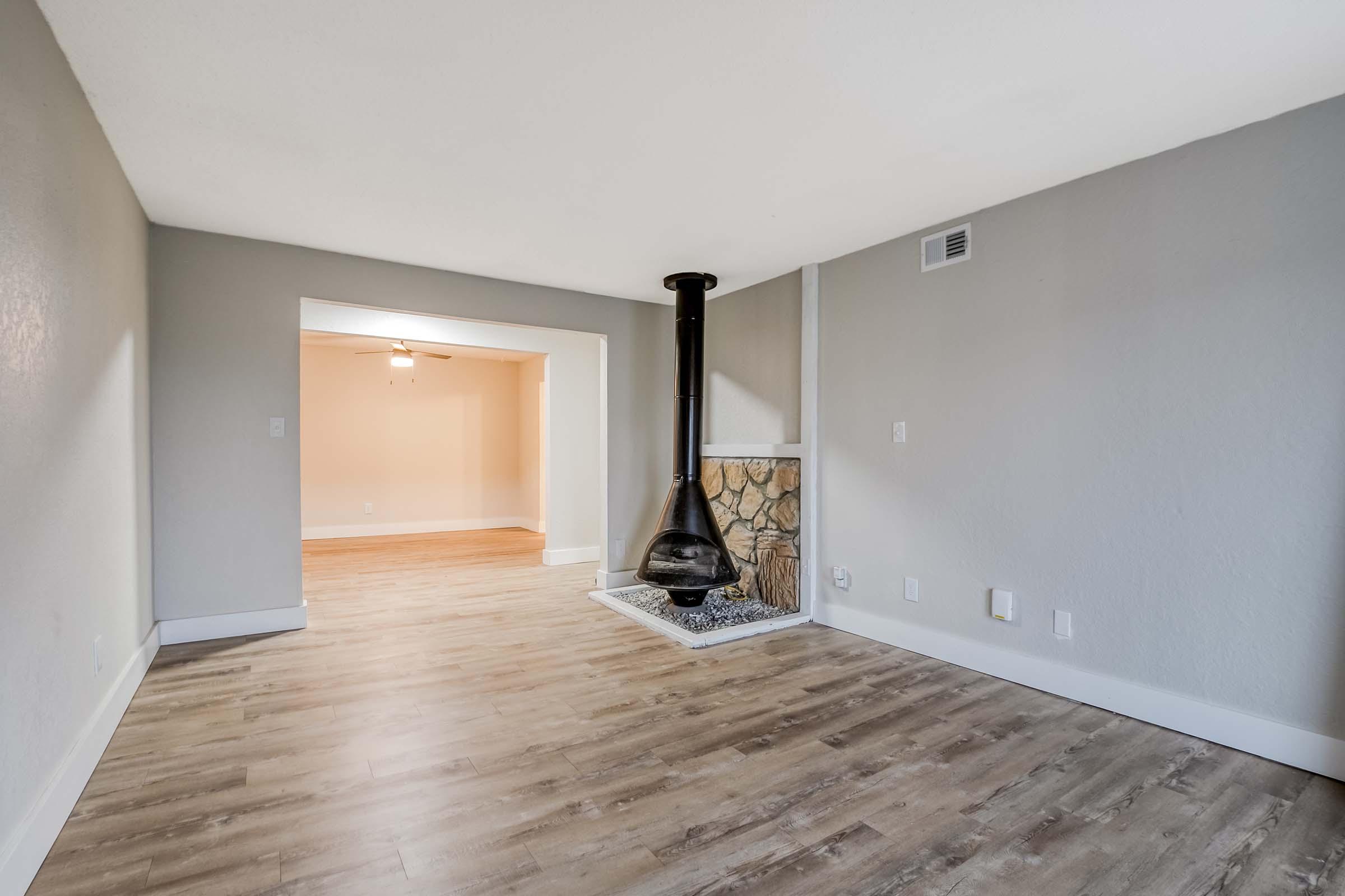 a room with a wooden floor