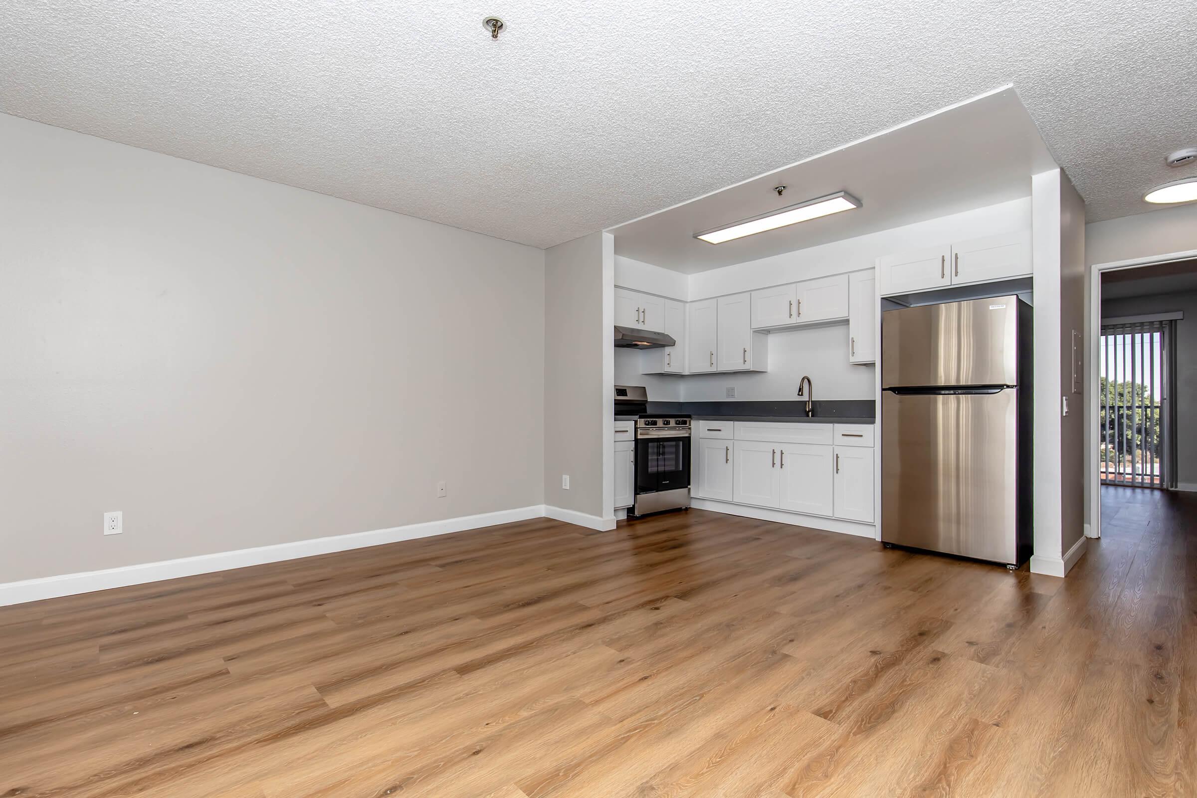 a room with a wood floor