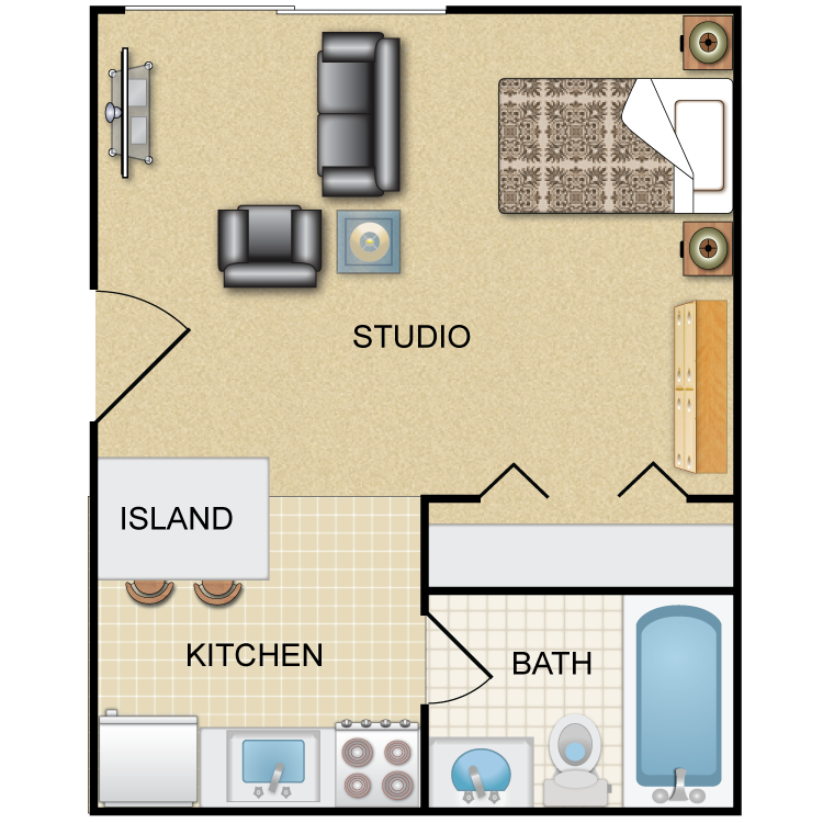 Floor plan image of Sergeant: STUDIO