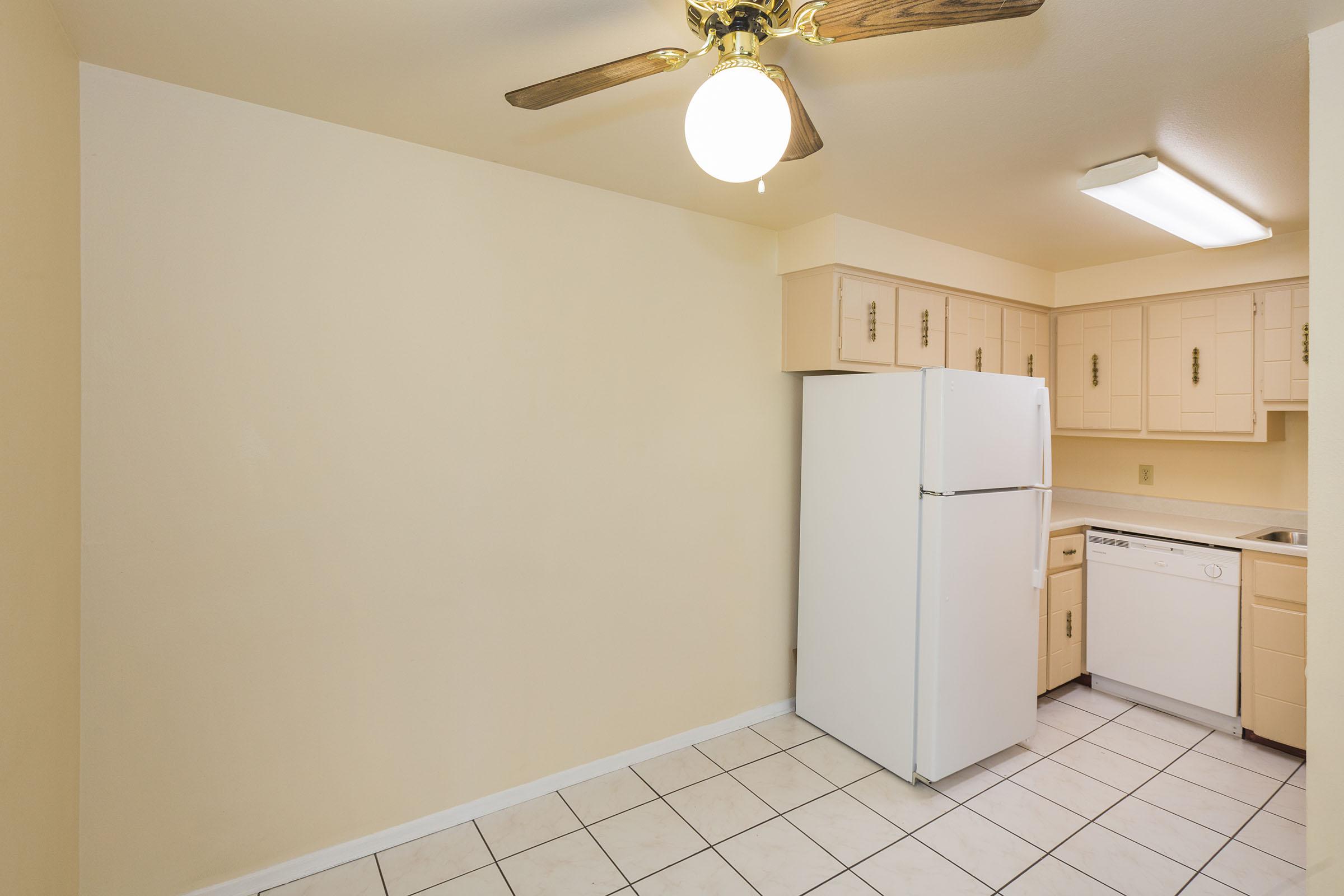a white refrigerator freezer sitting inside of a kitchen