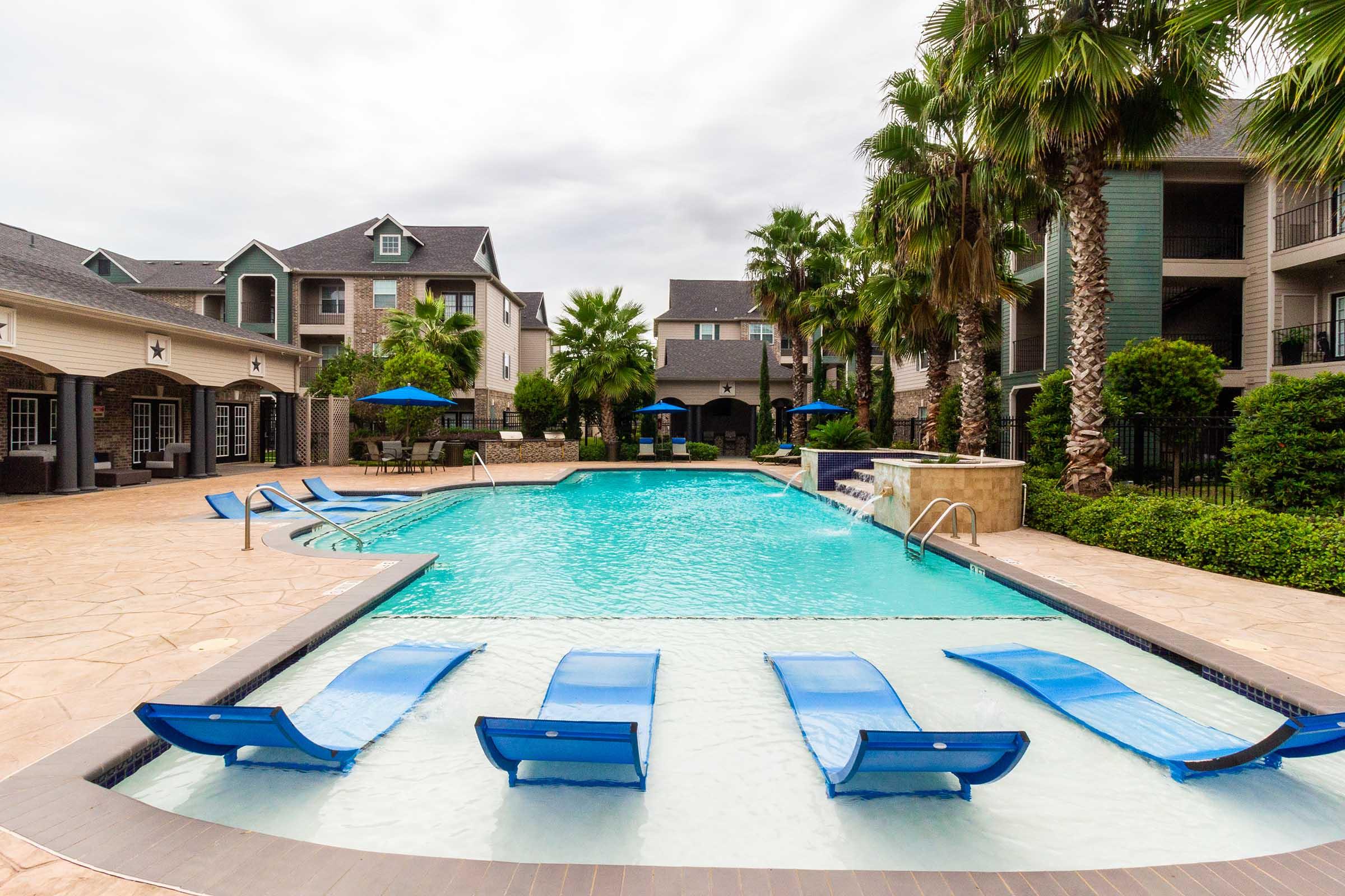 a small house in a pool