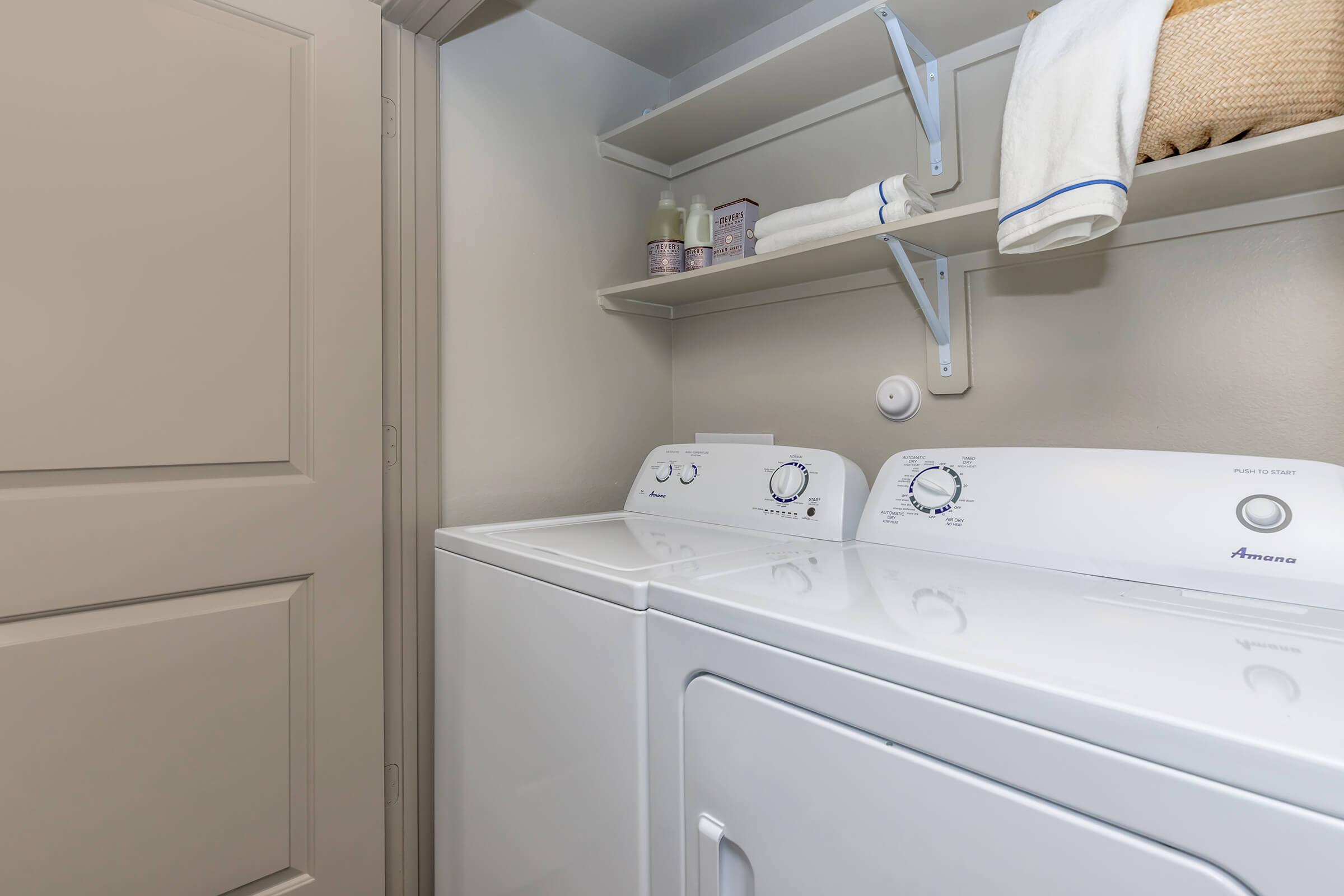 Full-size washer and dryer included with every brand new apartment home at Park at Tour 18.