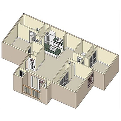 Floor plan image of 3 Bed 2 Bath