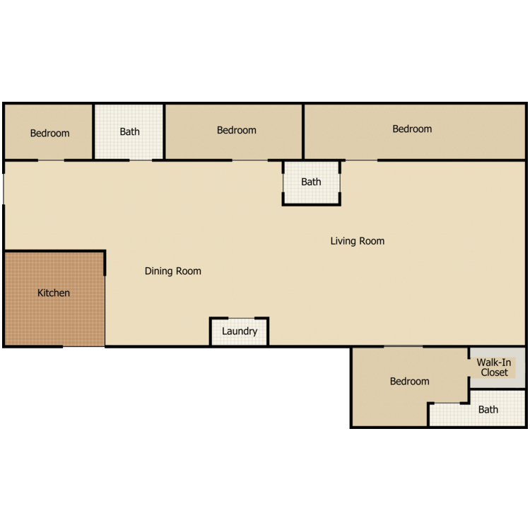 Floor plan image of Four Bedroom Flat