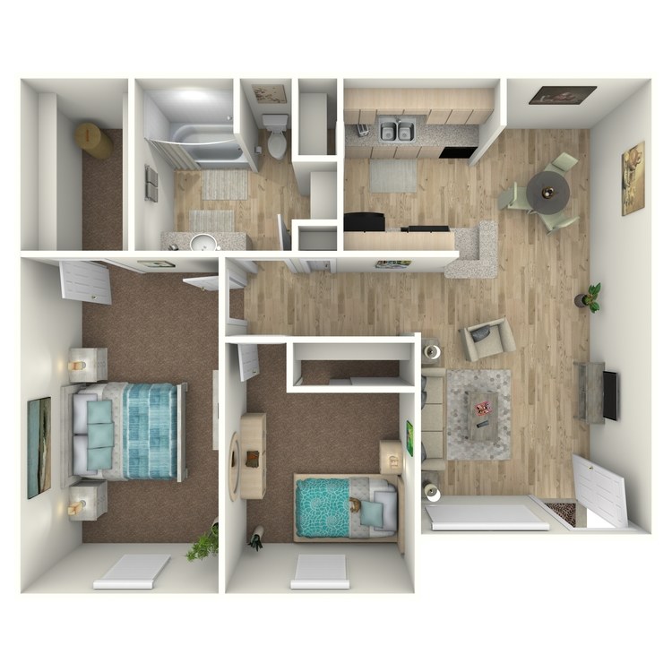 Floor plan image of 2 Bed 1 Bath
