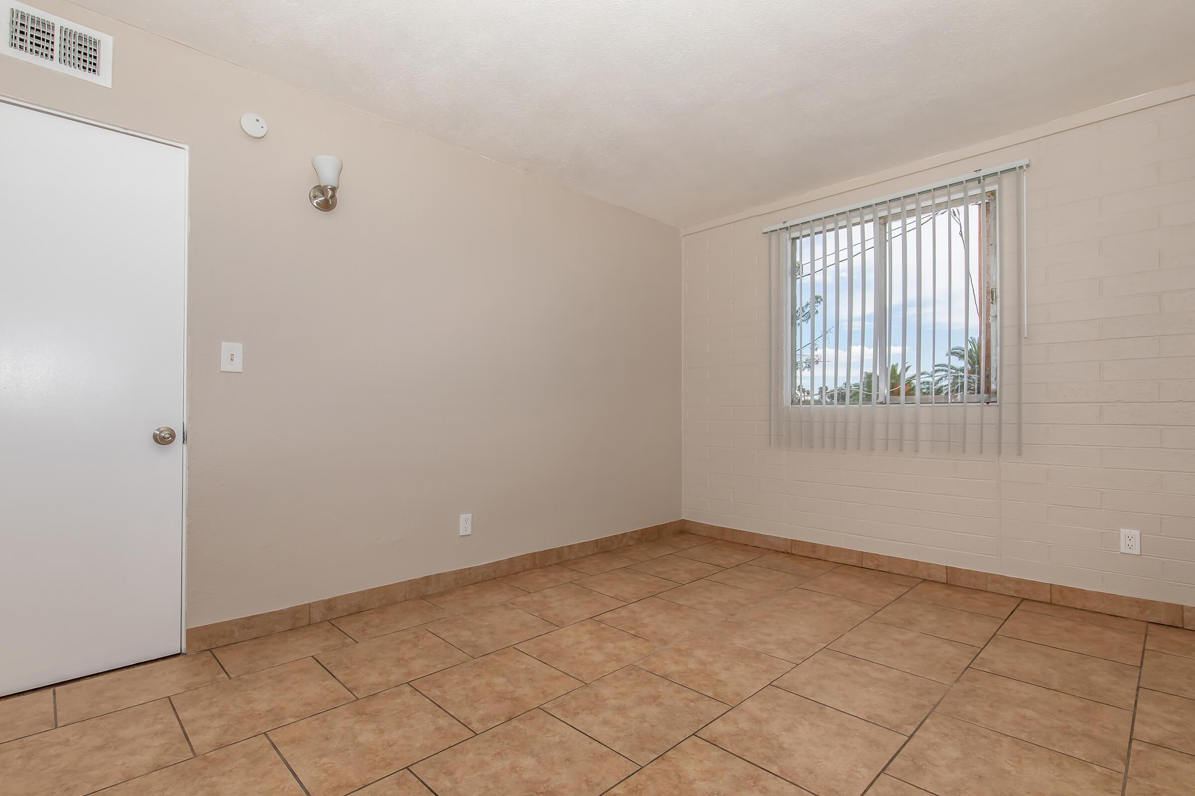 a room with a tiled floor