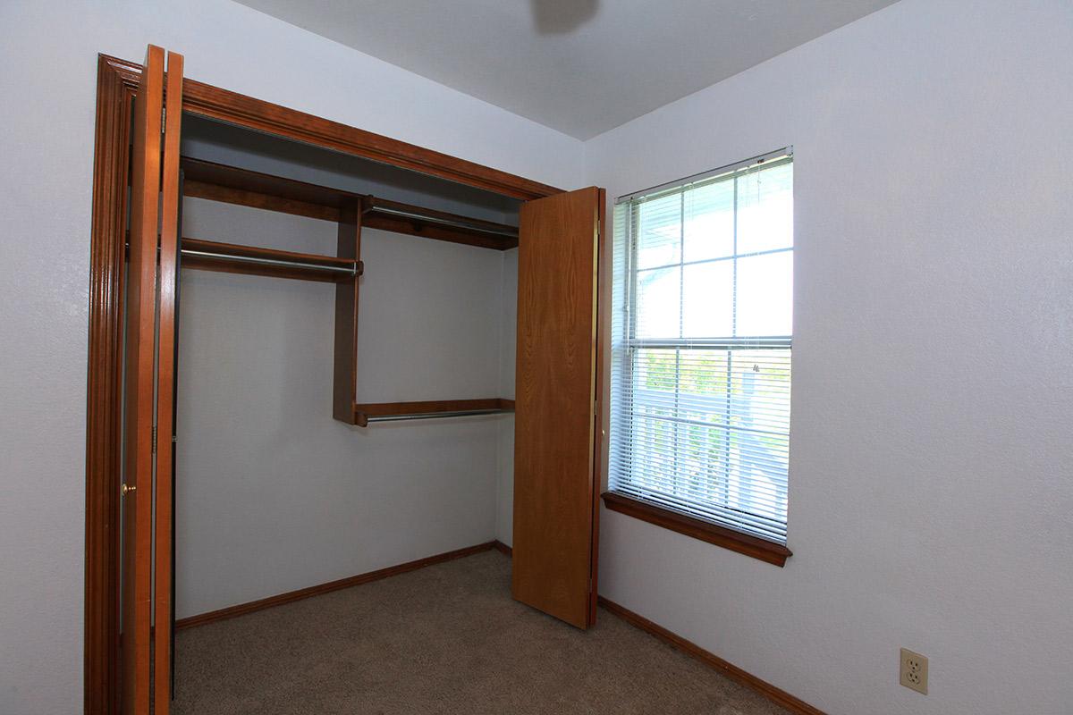 a room with a large window