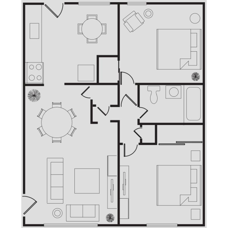 Floor plan image of The Modern Two Bedroom A
