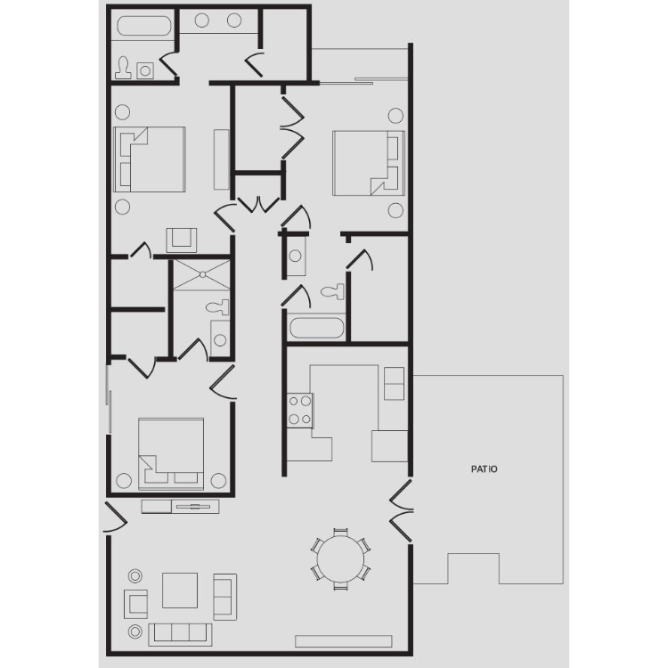 Floor plan image of Small Three Bedroom