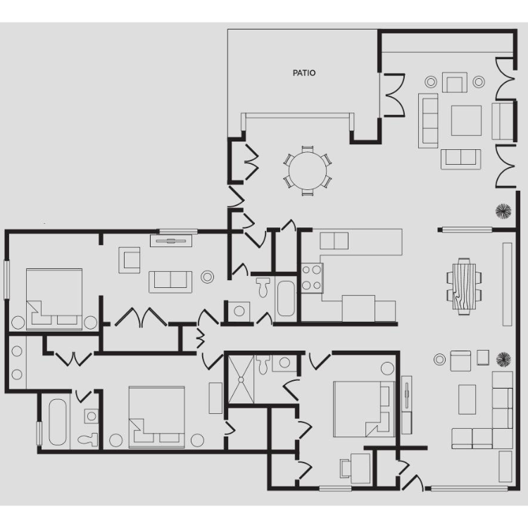 Floor plan image of Large Three Bedroom