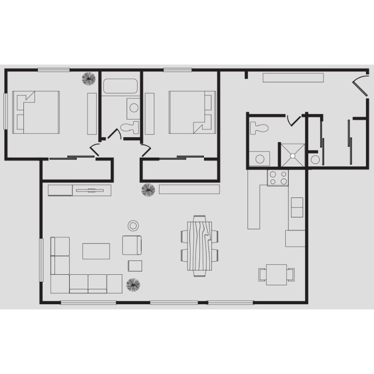 Floor plan image of The Modern Two Bedroom C
