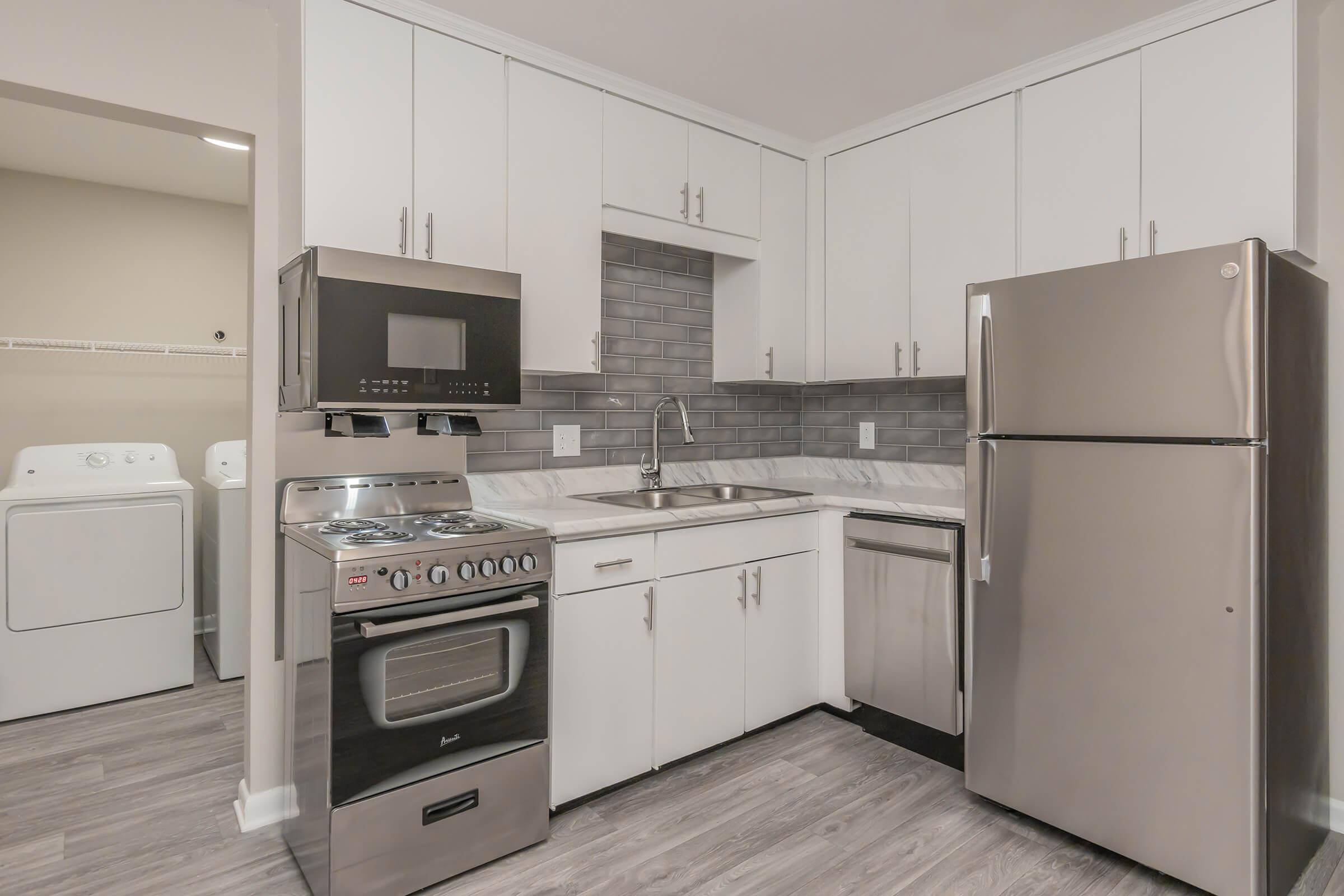 Gleaming stainless steel kitchen at Retreat at Hermitage.