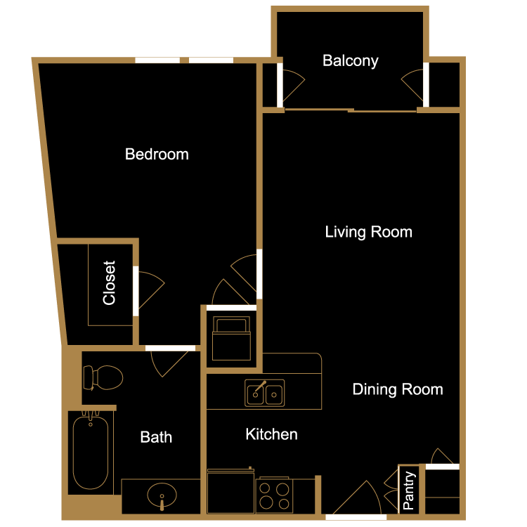 Floor plan image of One Bedroom - A4
