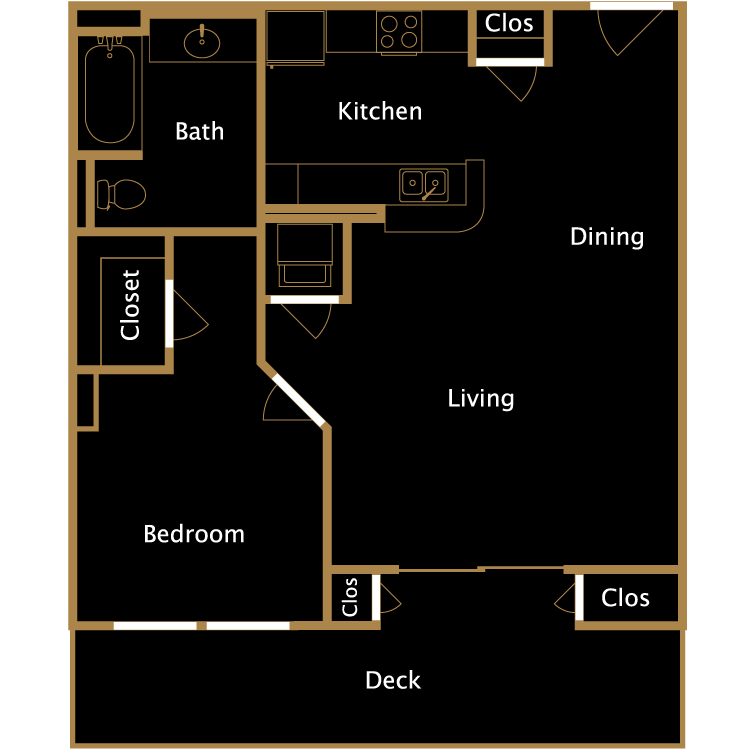 Floor plan image of One Bedroom - M1Alt