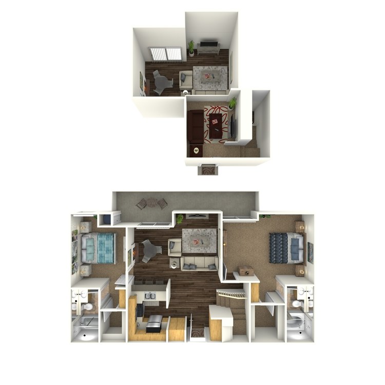 Floor plan image of 2 Bed 2 Bath Loft G1