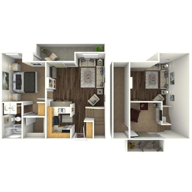 Floor plan image of 1 Bed 1 Bath Loft C4