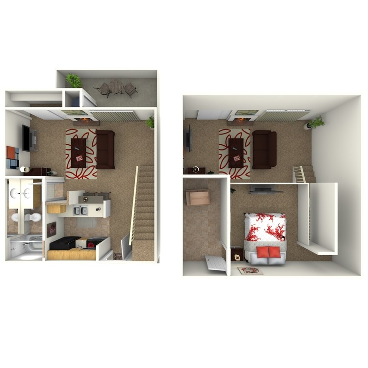 Floor plan image of Studio with Loft D1