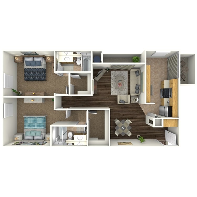 Floor plan image of 2 Bed 2 Bath A