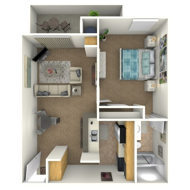 Floor plan image of 1 Bed 1 Bath E