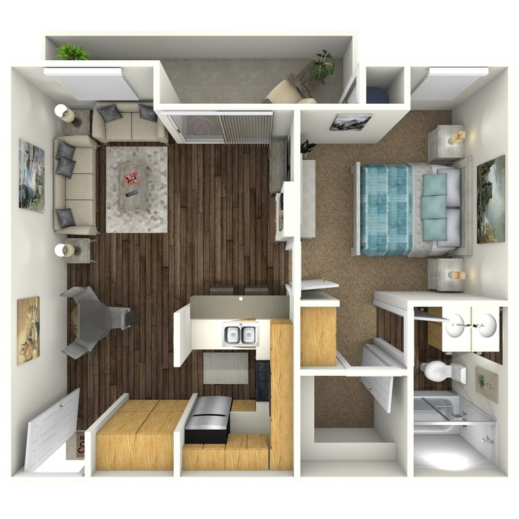 Floor plan image of 1 Bed 1 Bath C