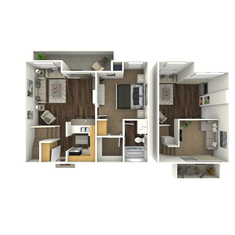 Floor plan image of 1 Bed 1 Bath Loft C1