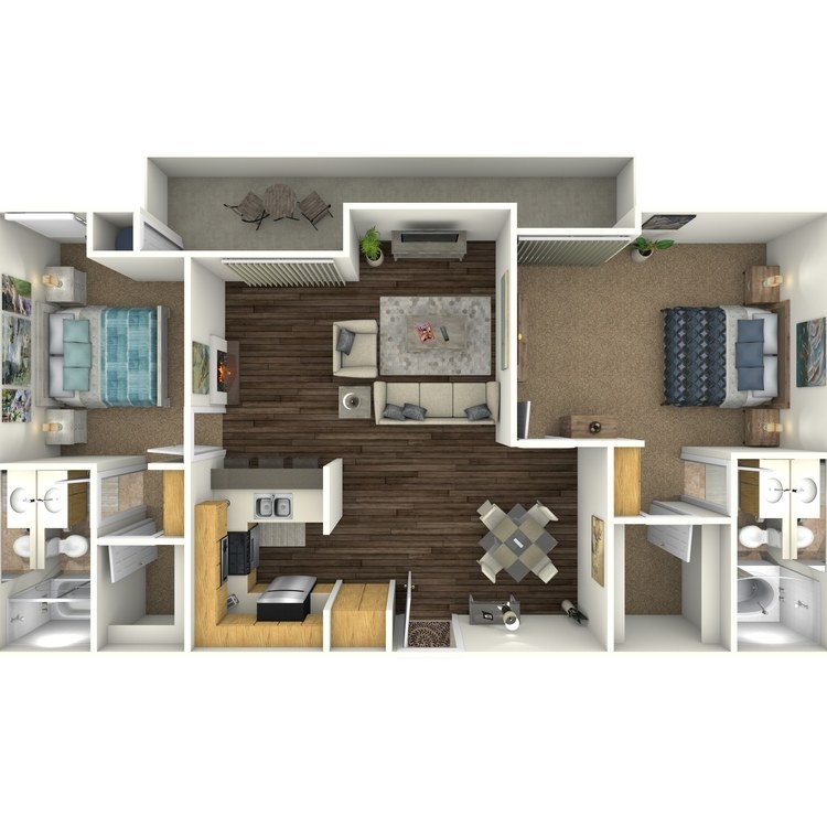 Floor plan image of 2 Bed 2 Bath G