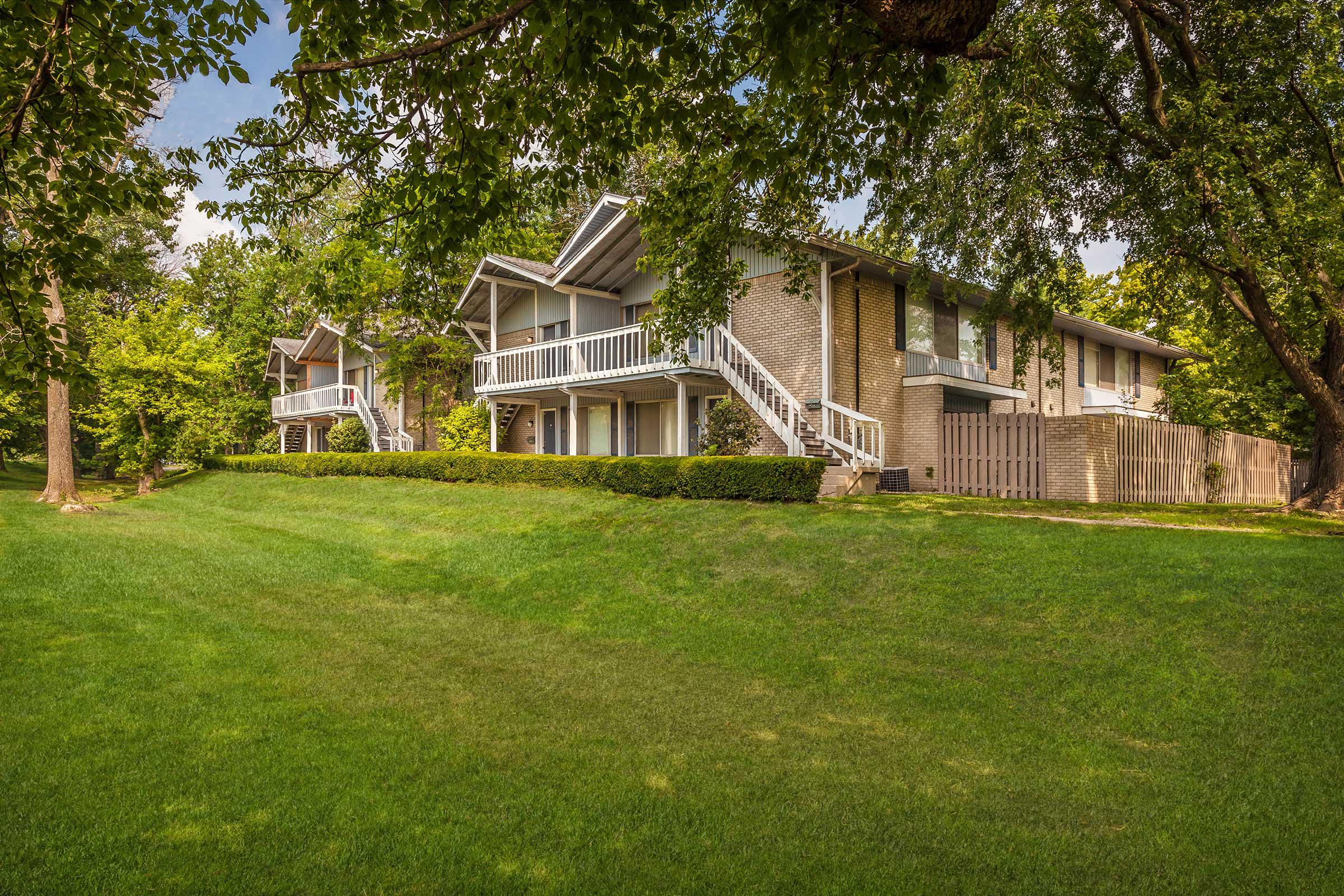 a house with a grass field