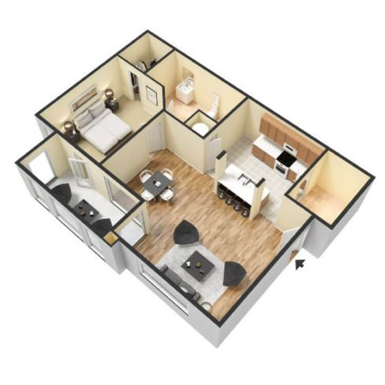 Floor plan image of 1B