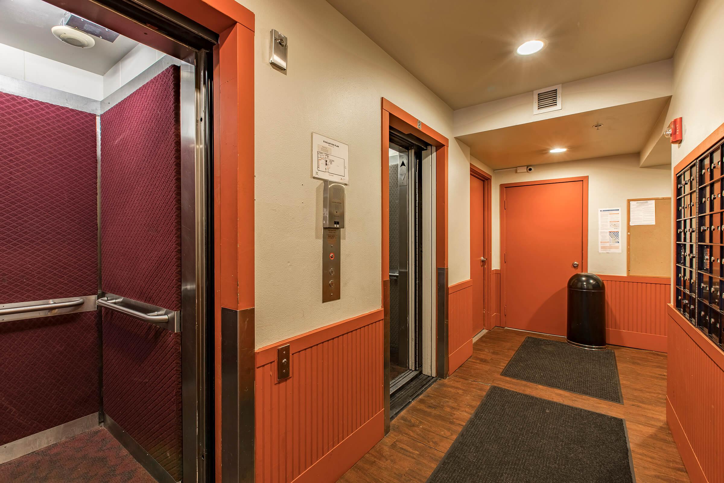 a double door in a room