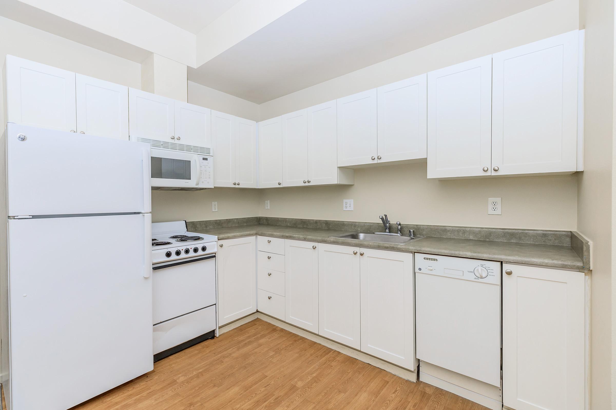 a kitchen with a stove and a refrigerator