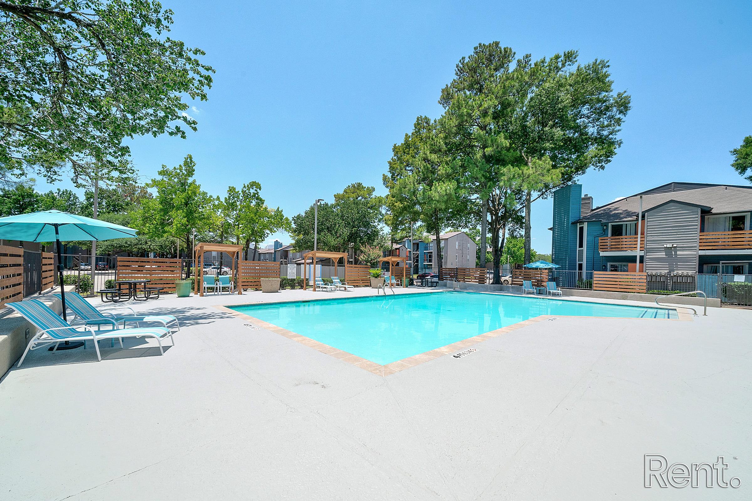 a pool next to a beach